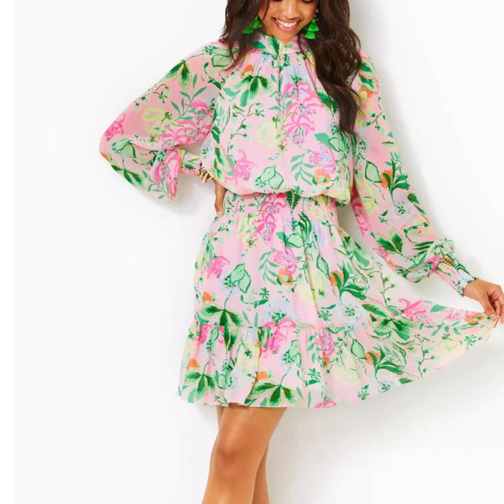 NWT Lilly Pulitzer Ellielynn Dress in Via Amor Spritzer, Size 12